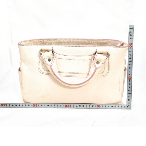 GUC CELINE Pale PINK Blush BOOGIE BAG Rare Color LEATHER LUXE Satchel VINTAGE - Picture 2 of 9